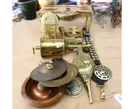 Horse brasses, cymbals, trivets, spit-roasting jack etc 