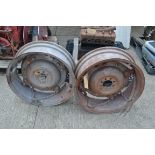 Pair of Massey Ferguson PAVT rear wheels.