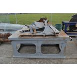 Large F W Reynolds & Co London static saw bench base. With parts.