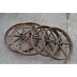 Matching set of 4x cast iron wheels.