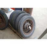 4x vintage car wire wheels.