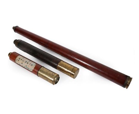 A Dolland Leather Bound Brass Two-Drawer Telescope, 19th century, set with a panel Flags &amp; Pendants In Merchants' Service