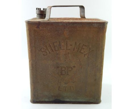 A BP petrol can.