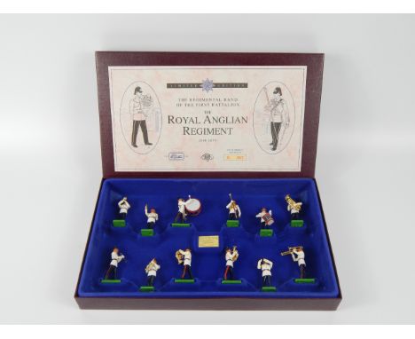 Britains; The Regimental Band of The First Battalion, The Royal Anglian Regiment, limited edition 1425/5000, boxed with certi