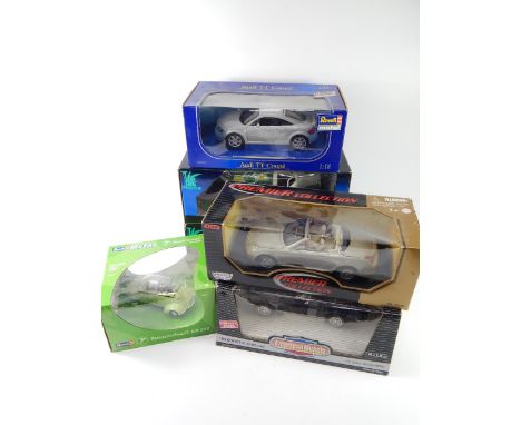 An Ertl die cast 1963 Corvette Sting Ray, Motor Max Lexus SC430, Revell Audi TT Coupe, Messerschmitt KR200, Solido Combi Vitr