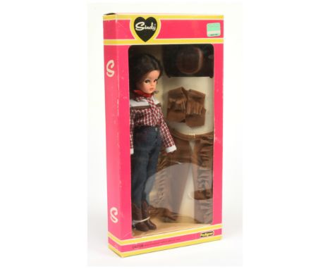 Pedigree Sindy Goes West vintage doll, 1983, #44748, brunette, Excellent Plus to Near Mint, within Good Plus box.&nbsp;