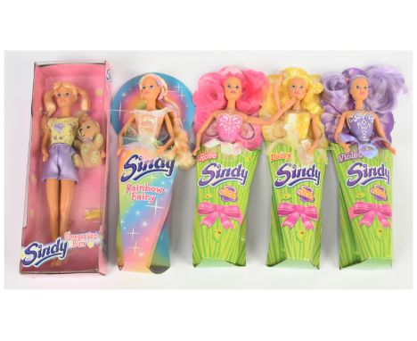 Hasbro Vivid Imaginations Sindy vintage boxed dolls x five: (1) - (3) Sindy Flower Fairies Scented Daisy #26972, Violet #2697