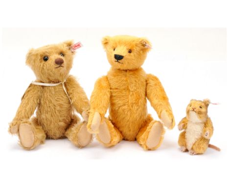 Steiff teddy bear trio including (1) Purzelbar Somersault teddy bear, white tag 037436, LE 2006, reddish blonde, MISSING ches