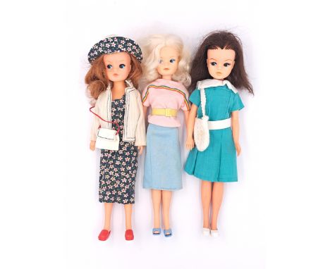 Pedigree Sindy three vintage 1980s dolls, including: (1) 1984 Autumn Design Fashion; (2) 1981 Sweetlife; (3) 1986 Miss Sindy 