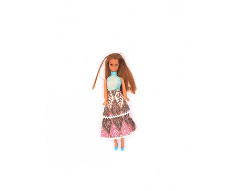 Palitoy Pippa Marie vintage doll, 1972, in original outfit, right arm joint is loose, costume a little faded, otherwise Good 