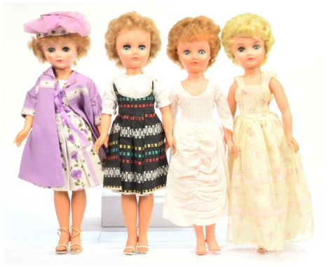 Pedigree teenage fashion vintage dolls x four, 1960s: (1) Marlene, 1961, honey blonde, 20"/51cm; (2) honey blonde, wearing Fa