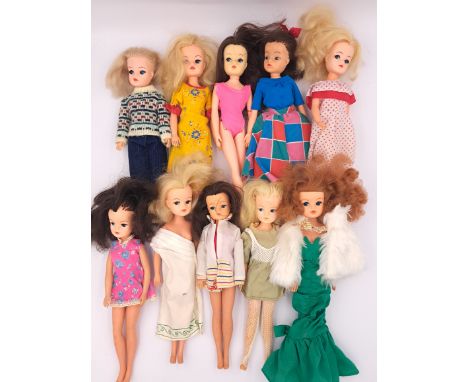 Pedigree Sindy vintage dolls x ten, Sindy dolls in a range of clothing, items are unchecked for completeness, would benefit f