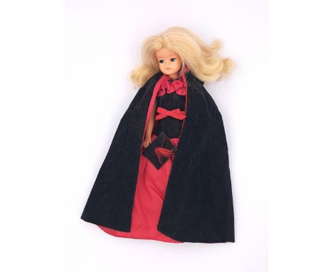 Pedigree Sindy Emanuel Scarlet Lady vintage 1985 doll, blonde, missing little finger on left hand, Good Plus to Excellent.