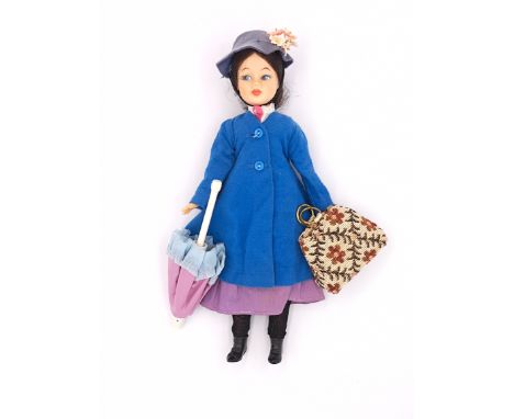 Horsman Disney Mary Poppins vintage doll, 1964, wearing original costume, some fading to costume, otherwise Good to Excellent