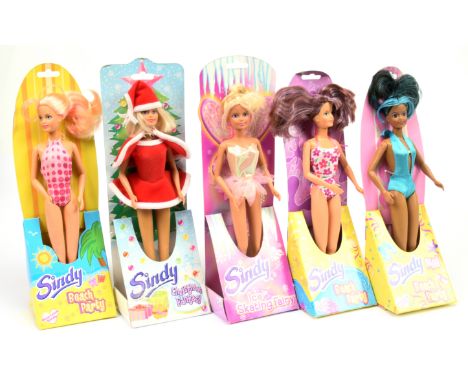 Hasbro Vivid Imaginations Sindy vintage boxed dolls x five: (1) Sindy Mel Beach Party #26852, 2001; (2) &amp; (3) Sindy Beach