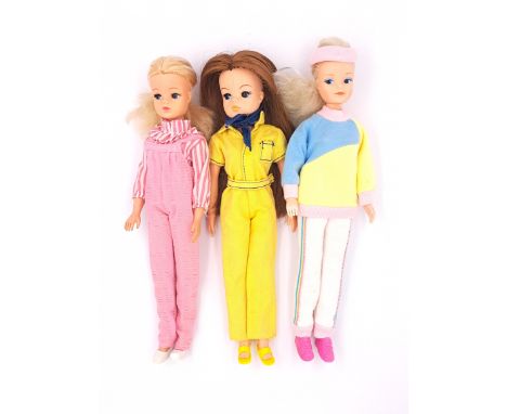 Pedigree Sindy three vintage 1980s dolls, including: (1) 1980 Freewheeling, auburn re-root; (2) 1986 Boutique 43160; (3) 1983