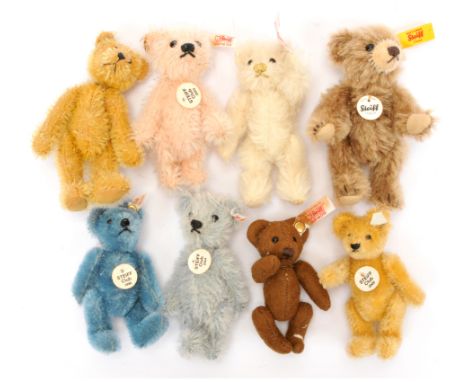 Steiff Club miniature bears and others including: 1998 Club bear, 2000 Club bear, 2003 Club bear, 2004 Club bear; teddy bear 