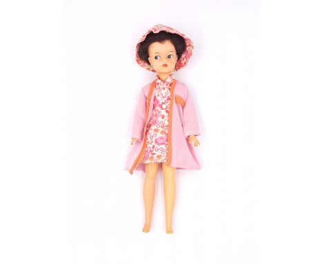 Pedigree Sindy vintage Mamselle Paris Date doll, 1967, brunette hair, finger tips missing from left hand, whole finger missin