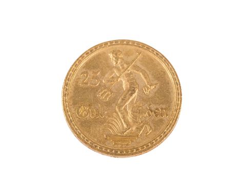 Deutsche Nebengebiete / Polen: Danzig - 25 Gulden 1930, Neptun mit Dreizack, Gold, Jaeger D.11, Friedberg 44 (unter Polen), c