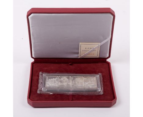 Volksrepublik China - Gedenkmünzenset 4 x 20 Yuan 1996, The Three Gorges of Yangtze, Av: unterschiedliche Motive Bai Tempel, 