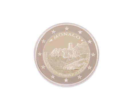 Monaco - 2€ 2015, 800 Jahre Festung Monaco, vz aus PP, leichter Fingerabdruck avers, verkapselt, im Originaletui mit Zertifik