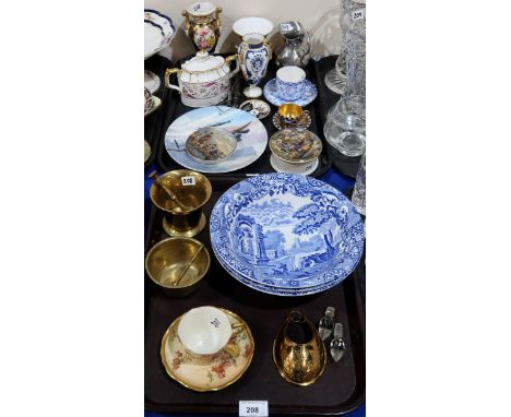 A Coalport miniature cabinet cup and saucer, three&nbsp;Spode Italian serving bowls, a Royal Crown Derby Princess pattern suc