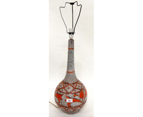 A mid 20th century ceramic table lamp, 57cm high x 24cm diameter and assorted 20th century gilt framed wall mirrors (3) Condi