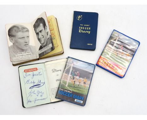 SPORTING MEMORABILIA Five various 1960s "Soccer Diaries", with autographs to include Jim Baxter, John Greig and others Condit