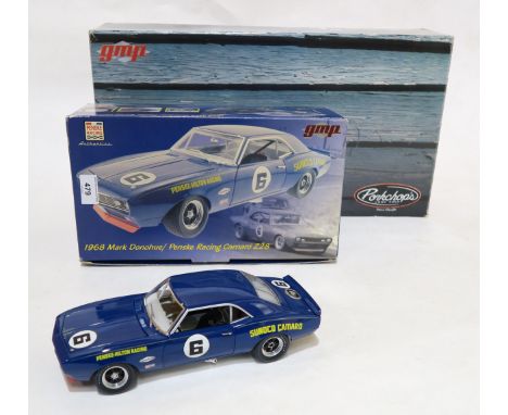 A boxed GMP 1:18-scale Limited Edition 1968 Mark Donohue/Penske Racing Camaro Z28, together with a boxed GMP Pork Chop's Chop