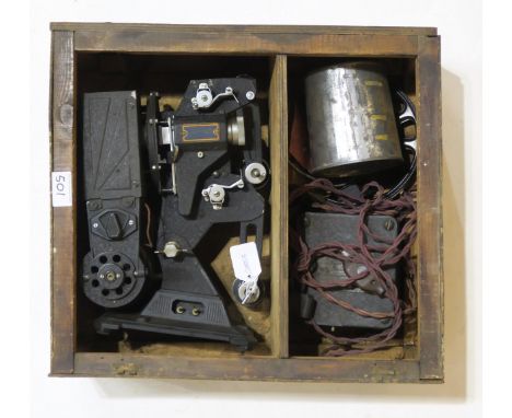 PHOTOGRAPHIC EQUIPMENT A Pathescope cinecamera, contained in a stained plywood case Condition Report:Available upon request
