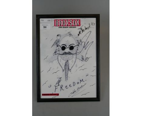 Charles Bronson print signed by Tom Hardy the actor who played him in the film L/E 8 of 10 - IS: 20cm x 29cm