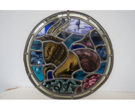 A round. leaded light 33cm diameter
