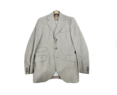 A Gieves &amp; Hawkes gentleman's two piece suit, light check with a brown lining and buttons