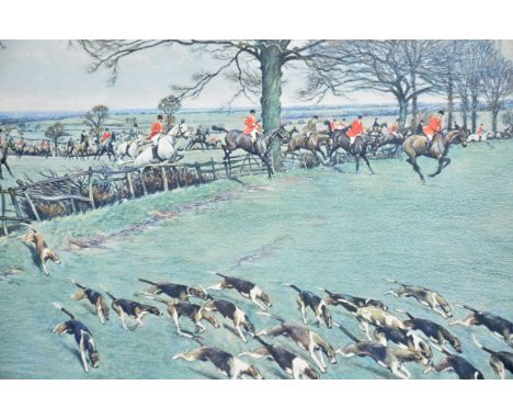 Cecil Aldin (1870-1935) lithograph, 'The Garth Hunt', signed in pencil to margin, blindstamped, key to verso and signed by Ef