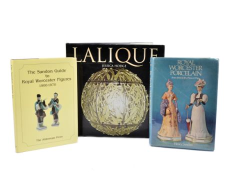A group of five glass and porcelain reference books, comprising Jessica Hodge, 'Lalique'; Victor Arwas, 'Art Nouveau to Art D