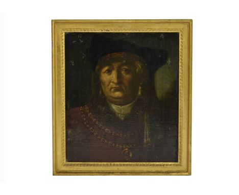 19th Century oil on canvas, 'Portrait of a 16th Century Gentleman', 40.5 cm x 35.5 cm, framed