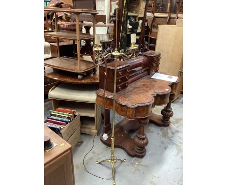 Brass twin branch standard lamp