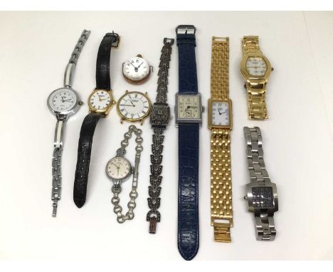 Gianni Vecci silver marcasite wristwatch and other watches including Oris, Raymond Weil, vintage Bentima etc