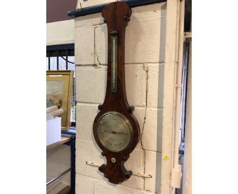 A Bithray of London mahogany cased banjo barometer