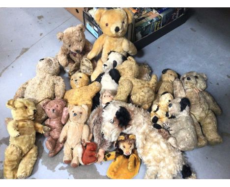 Group of vintage bears and other soft toys 