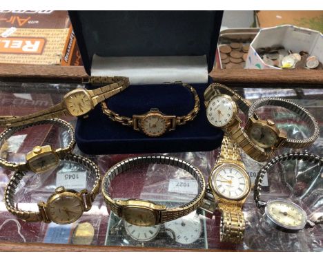 Vintage Swiss Oris gold plated wristwatch and other watches