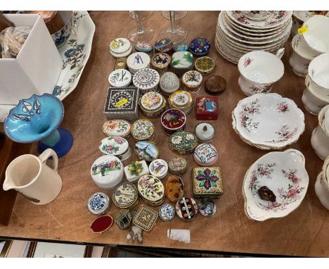 Collection of ceramic and orher trinket boxes