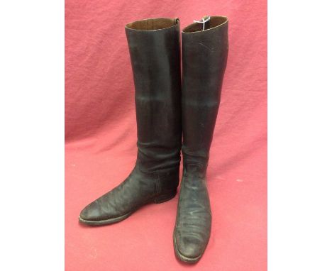 Pair of black leather Army & Navy hunting bootsProvenance: removed from Spout Farm, Groton