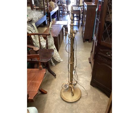 Art Nouveau brass standard lamp