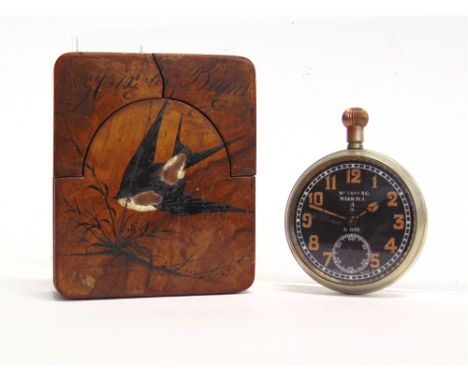A GOVERNMENT ISSUE 8 DAY DASHBOARD CLOCK the black dial with luminous hands and Arabic numerals, with subsidiary seconds dial