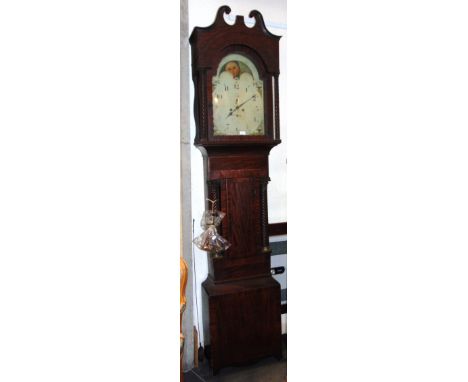 AN EARLY 19TH CENTURY LONGCASE CLOCK the enamel dial inscribed 'Mark Bartley Bristol' with moonphase, susidiary seconds and d