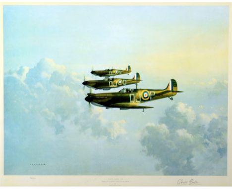 GERALD COULSON (BRITISH, B.1926)  'Evening Patrol 1940 - Spitfires of No.92 Squadron during the Battle of Britain',  colour p