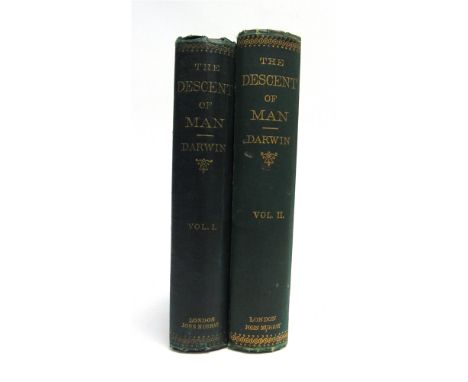 [SCIENCE]. EVOLUTION  Darwin, Charles. The Descent of Man, and Selection in Relation to Sex, two volumes: Volume 1, first edi