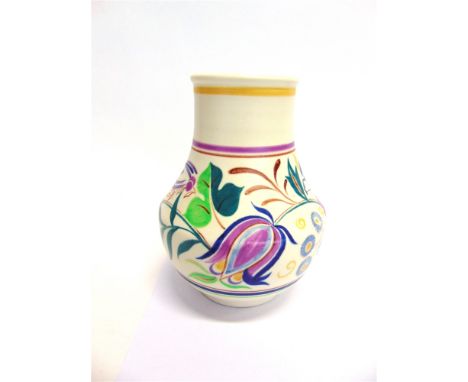 A POOLE POTTERY VASE  shape 203, decorated in the E/TV pattern, 21cm high