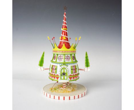 Based on the artwork of Patience Brewster. A whimsical holiday palace with feet and hands in green, red and white colors. Use